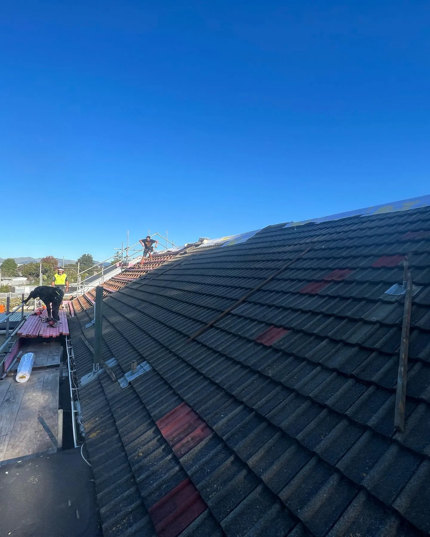 Re-roofing project — newly installed roof